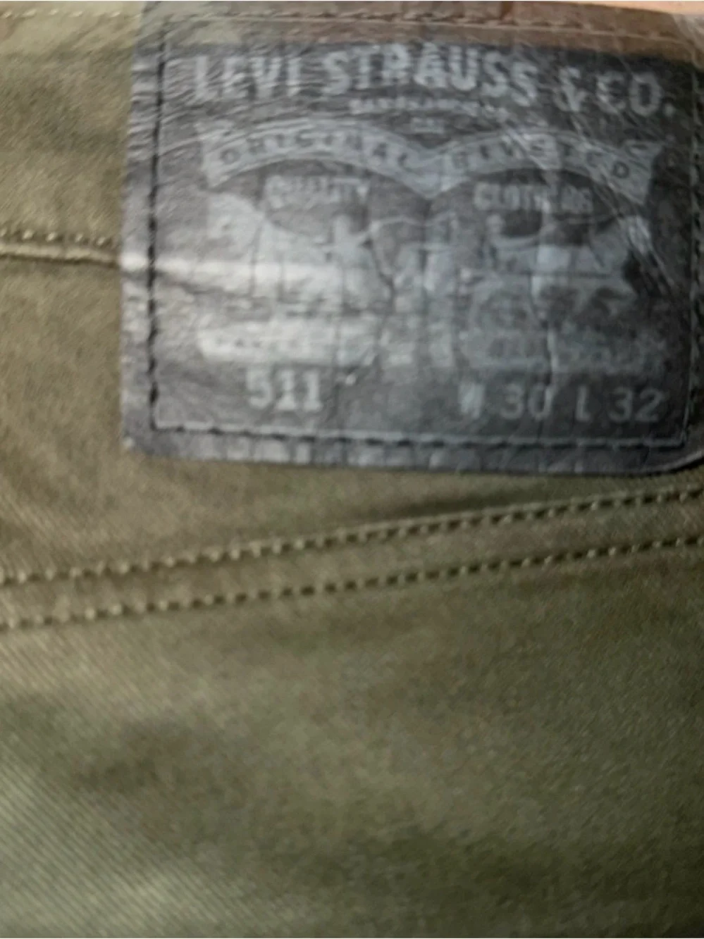 Levi’s Army Green Pants with Camo Flare stacked Panels Sz 30